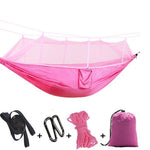 Flag Village Outdoor Parachute Cloth Hammock Couble with Mosquito Net Light Portable Army Green Insect-proof Camping Aerial Tent