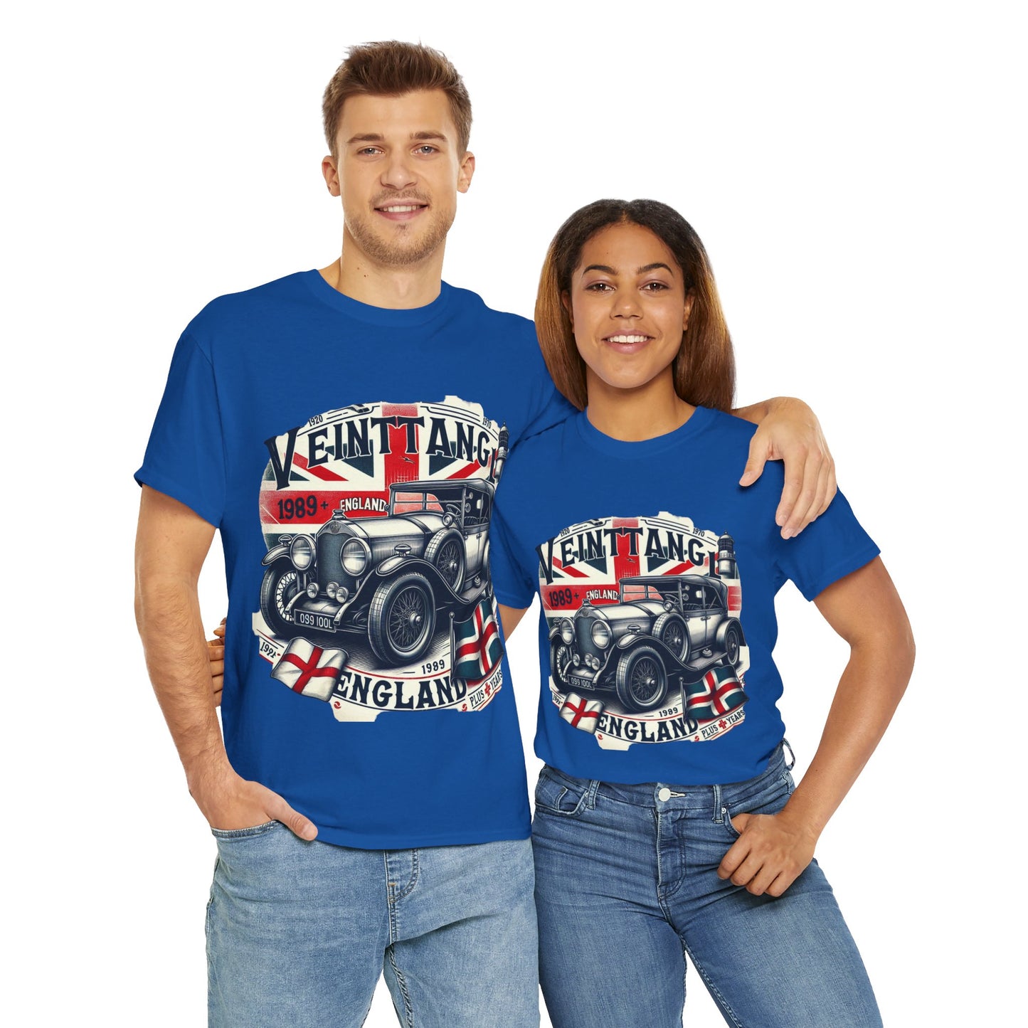Flag Village UK Vintage Car Flag T-SHIRT Heavy Cotton Tee UK0006