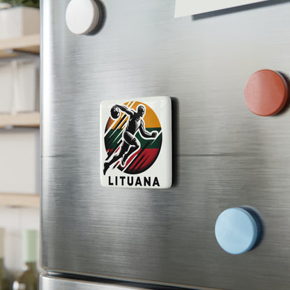 Flag Village Lithuania Flag Sporting Porcelain Magnet, Square LTU0005