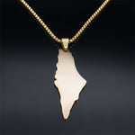 Flag Village Palestine Israel Map Pendant Necklaces For Men Women Stainless Steel Gold Color Palestinians Ethnic Map Jewelry Gifts