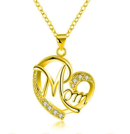 Flag Village European And American Women's Necklaces Mom Color Separation Heart-shaped Diamonds Wish Explosive Mother' Day Gifts Across The Border