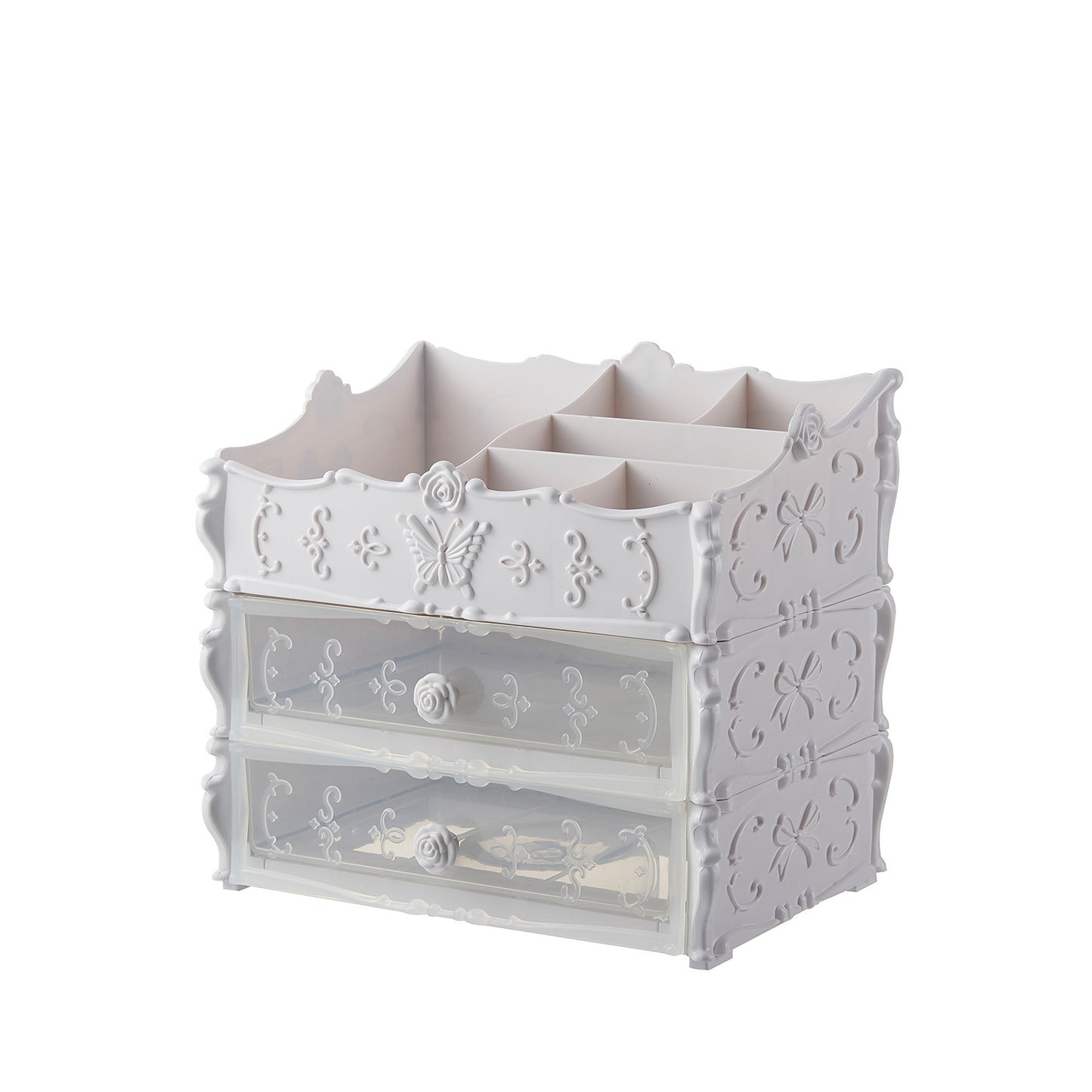 Flag Village Transparent Makeup Organizer Cosmetic Storage Box Drawer Desktop Organizer Jewelry Beauty Storage Bins Lipstick Christmas Gifts
