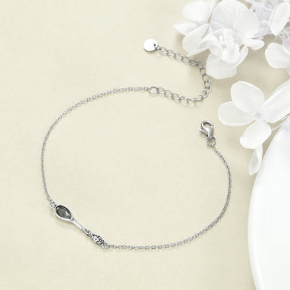 Flag Village Spoon Bracelet 925 Sterling Silver Spoon Bracelet Spoon Jewelry for Women Girls Gifts