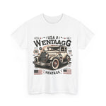 Flag Village USA Vintage Car Flag T-SHIRT Heavy Cotton Tee USA0017
