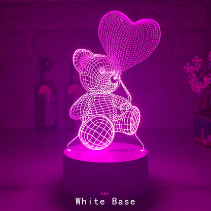 Flag Village 3D Lamp Acrylic USB LED Night Lights Neon Sign Lamp Xmas Christmas Decorations For Home Bedroom Birthday Decor Valentines Day Gifts