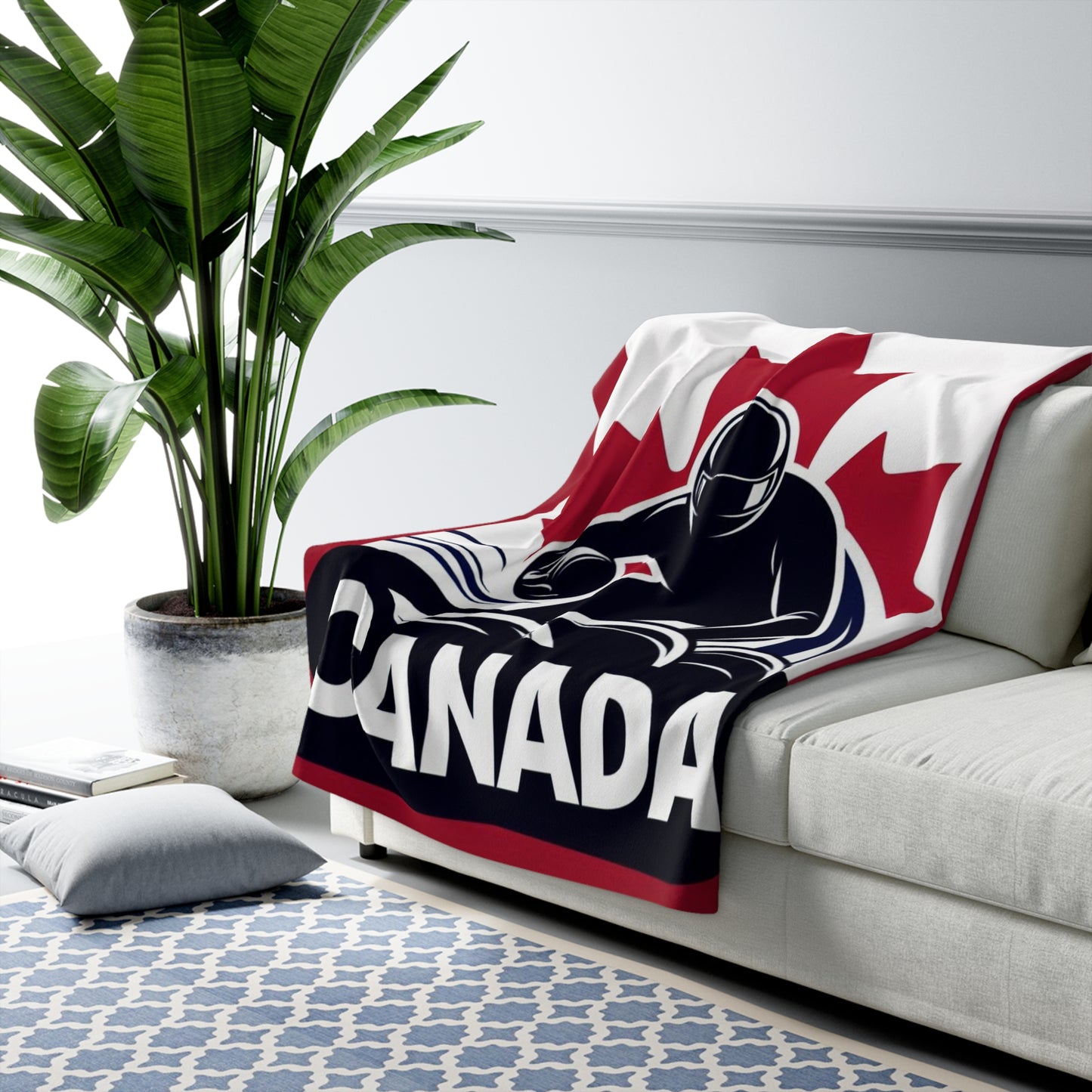 Flag Village CANADA Sporting Flag Sherpa Fleece Blanket CAN0010