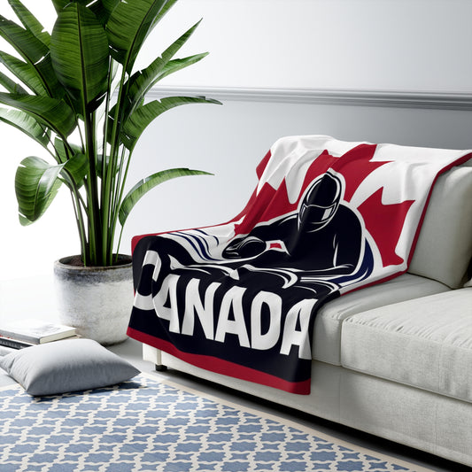 Flag Village CANADA Sporting Flag Sherpa Fleece Blanket CAN0010