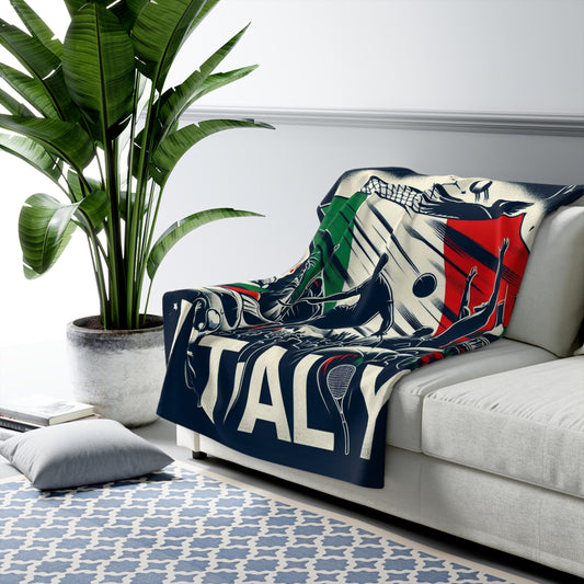 Flag Village Italy Sporting Flag Sherpa Fleece Blanket ITA0009
