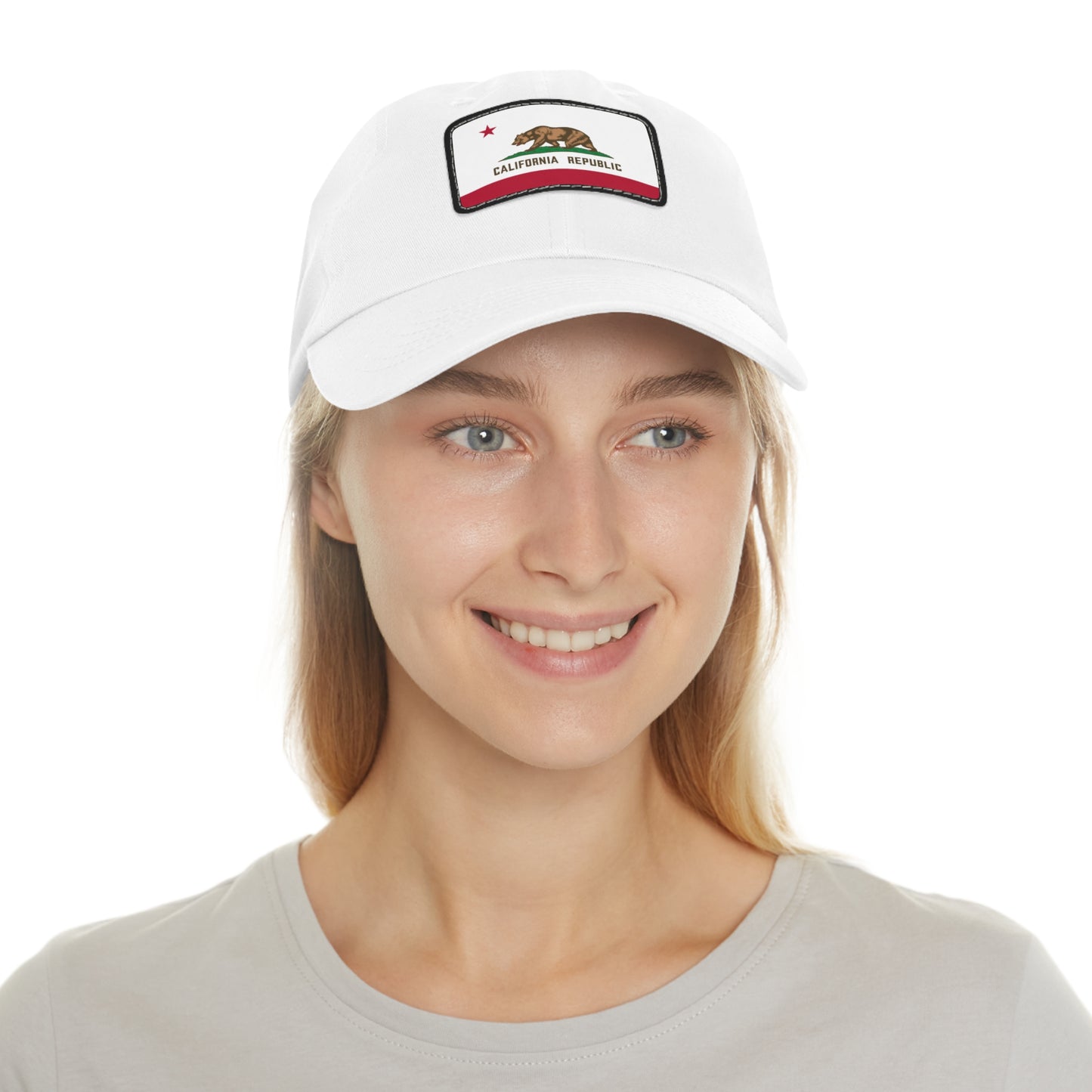 Flag Village USA California State Flag Hat Cap with Leather Patch