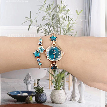Flag Village Valentine's Day Fine Gifts Women's Rose Gift Box Watch Bracelet Perfume Exquisite Set Quartz Wrist Watch