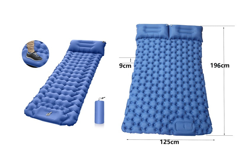 Flag Village Outdoor Camping Travel Portable Inflatable Cushion Built-in Foot Inflatable