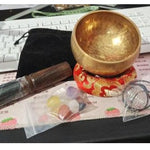 Flag Village Buddha Sound Natural Crystal Raw Stone Yoga Crushed Stone Gem Set Red Wooden Box Gift