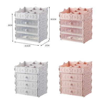 Flag Village Transparent Makeup Organizer Cosmetic Storage Box Drawer Desktop Organizer Jewelry Beauty Storage Bins Lipstick Christmas Gifts