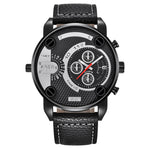 Flag Village Mens Big   Watches Fashion Leather Date Gifts Wristwatch