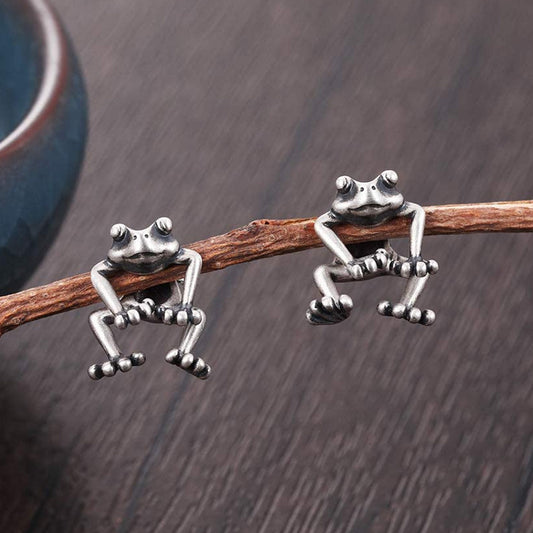 Flag Village Cute Frog Earrings Funny Animal Earrings For Women Girls Stud Earrings Jewelry Gifts