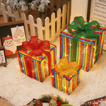 Flag Village Remote Control Christmas Gift Box Lights Christmas Three-piece Decoration