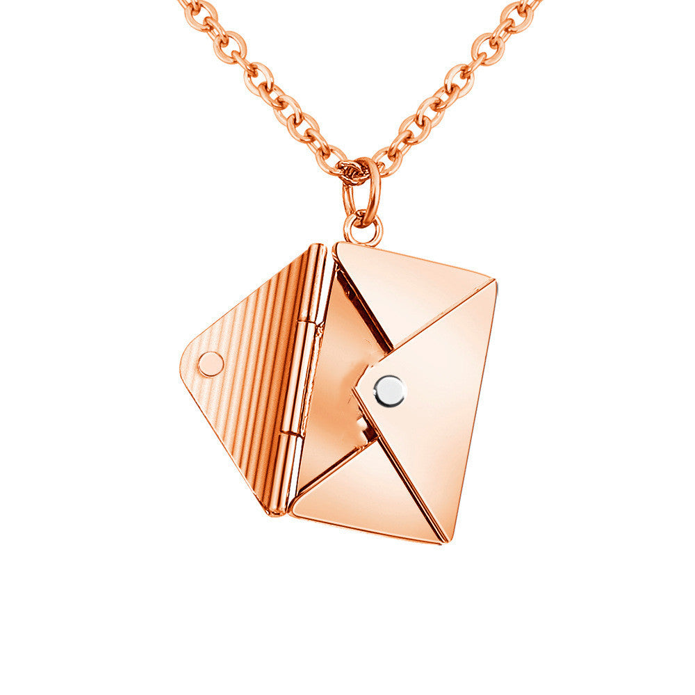 Flag Village Fashion Jewelry Envelop Necklace Women Lover Letter Pendant Best Gifts For Girlfriend