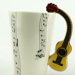 Flag Village Creative Music Violin Style Guitar Ceramic Mug Coffee Tea Milk Stave Cups With Handle Coffee Mug Novelty Gifts