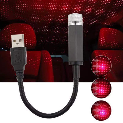 Flag Village Auto Tools Car LED Starry Sky Night Light USB Powered Galaxy Star Projector Lamp For Car Roof Room Ceiling Decor Plug And Play