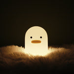 Flag Village Nordic Cute Lovely Cartoon Dull Duck Led Night Light Silicone USB Charging NightLight Holiday Gifts Kids Room Bedside Bedroom