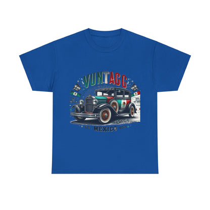 Flag Village Mexico Vintage Car Flag T-SHIRT Heavy Cotton Tee MEX0002