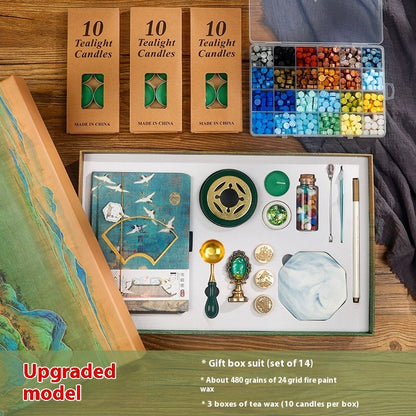 Flag Village Powerful Manufacturers DIY Retro Sealing Wax Seal Set Tool Outfit Antique Fire Paint Seal Gift Box Creative Gift
