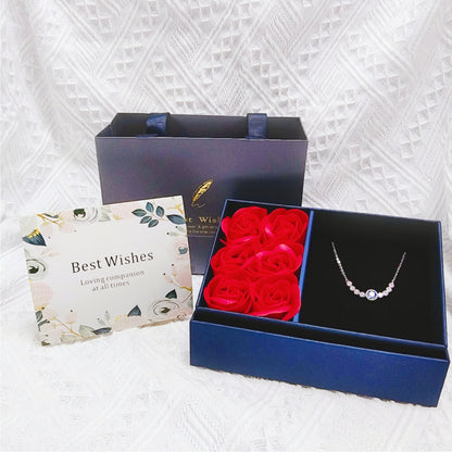 Flag Village Rose Gift Box Necklace Jewelry Box