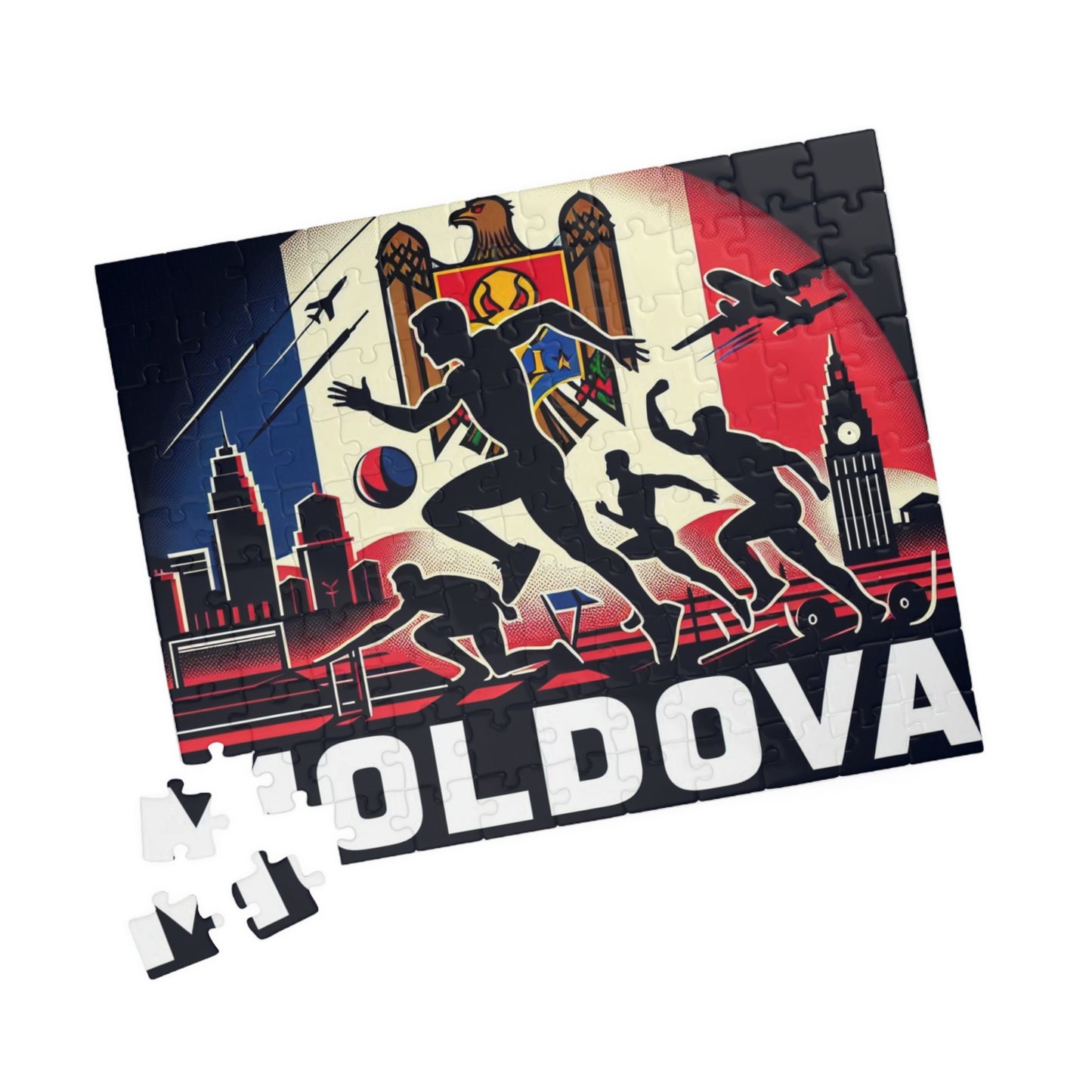 Flag Village Moldova Sporting Flag Puzzle (110, 252, 520, 1014-piece) MDA0005