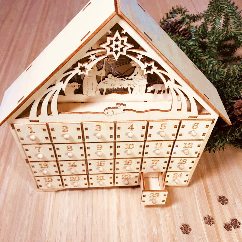 Flag Village DIY wooden calendar Christmas gift box