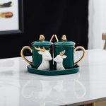 Flag Village Creative Couple Ceramic Cup Set Gift Box