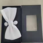 Flag Village Pocket Square Cufflinks Set Men's Bow Gift Box