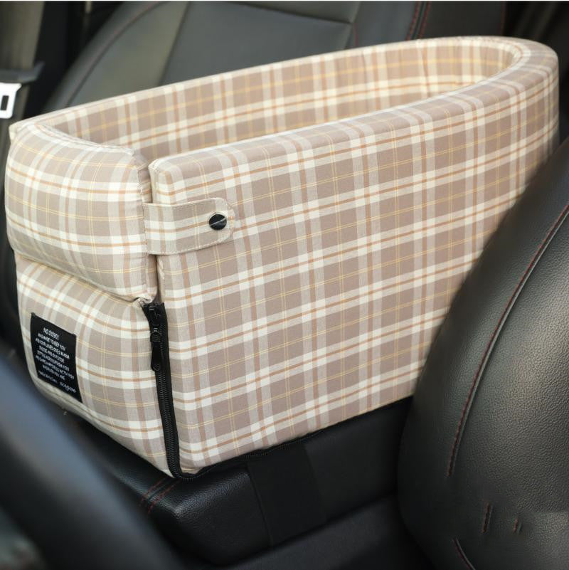Flag Village Auto Tools Portable Pet Dog Car Seat Central Control Nonslip Dog Carriers Safe Car Armrest Box Booster Kennel Bed For Small Cat Dog Travel