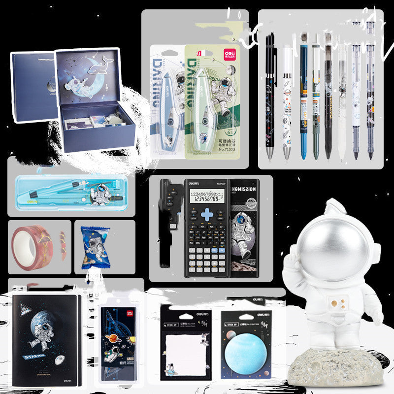Flag Village Universe Galaxy Exploration Stationery Set Gift Box Spree Birthday Gift Astronaut Notebook Creative Hand Ledger