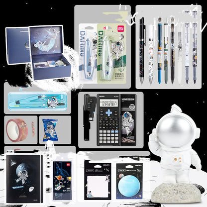 Flag Village Universe Galaxy Exploration Stationery Set Gift Box Spree Birthday Gift Astronaut Notebook Creative Hand Ledger