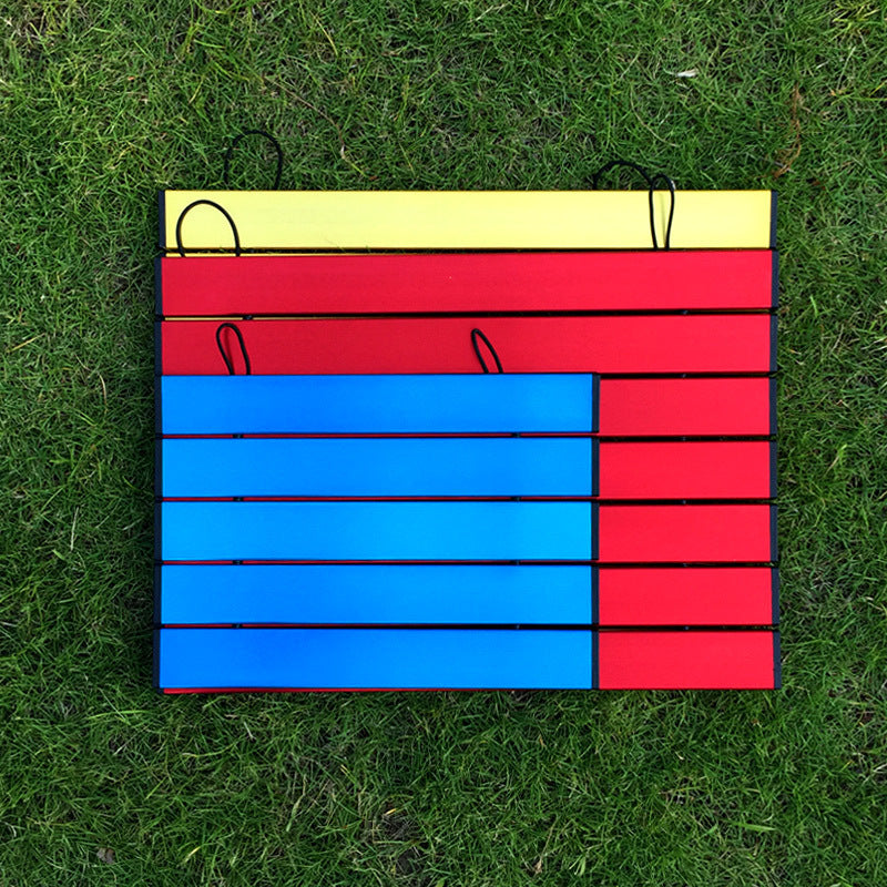 Flag Village Outdoor mountaineering, super alloy folding table, barbecue camping portable picnic table, simple trumpet, mini table wholesale