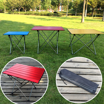 Flag Village Outdoor mountaineering, super alloy folding table, barbecue camping portable picnic table, simple trumpet, mini table wholesale