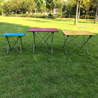 Flag Village Outdoor mountaineering, super alloy folding table, barbecue camping portable picnic table, simple trumpet, mini table wholesale