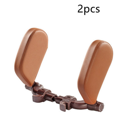 Flag Village Auto Tools Car headrest pillow Sleep Adjustable Side Car Soft Travel Seat Headrest Auto Leather Support Neck Pillow Cushion car accessories