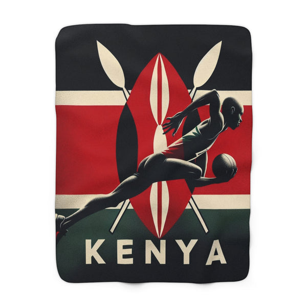Flag Village Kenya Sporting Flag Sherpa Fleece Blanket