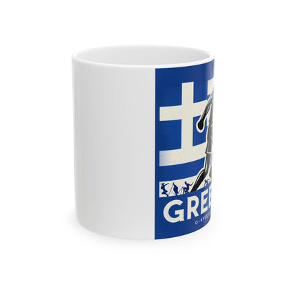 Flag Village Greece Sporting Flag Ceramic Coffee Mug 11oz FV-MG0007
