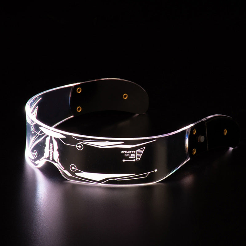 Flag Village LED Luminous Glasses Party Bar Disco Punk Glasses Futuristic Style Festival Goggles Decoration Gifts