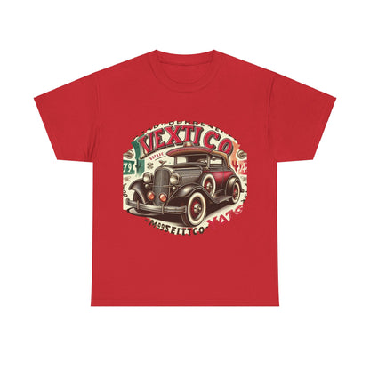 Flag Village Mexico Vintage Car Flag T-SHIRT Heavy Cotton Tee MEX0003