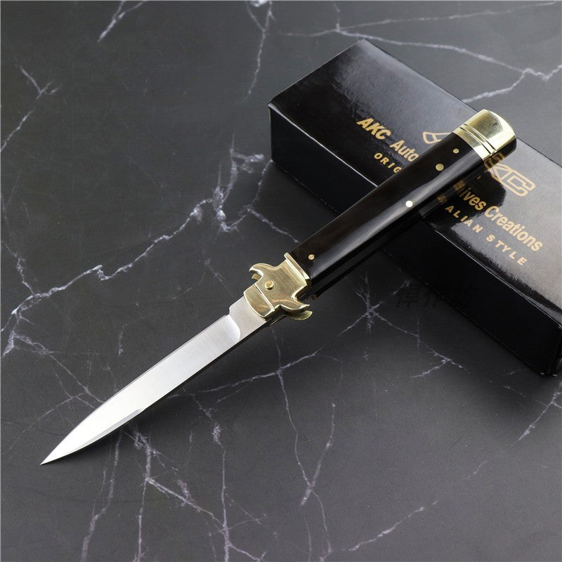 Flag Village Camping Outdoor Damascus Folding Knife