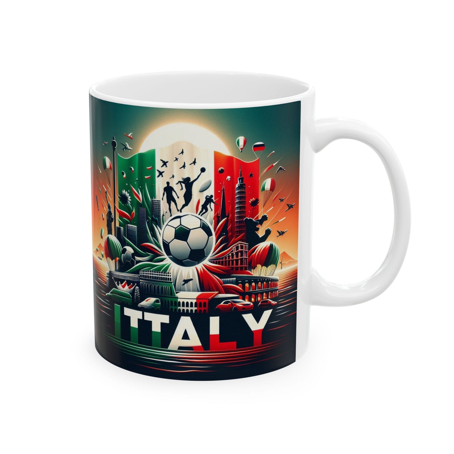 Flag Village Italy Sporting Flag Ceramic Coffee Mug 11oz ITA0008