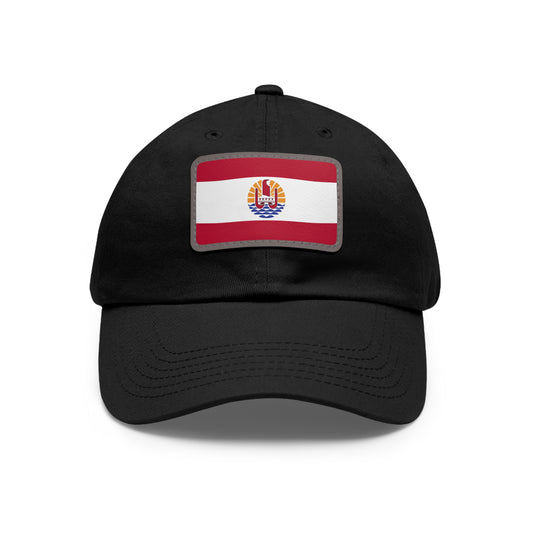Flag Village Polynesia(French Polynesia) Flag Hat Cap with Leather Patch