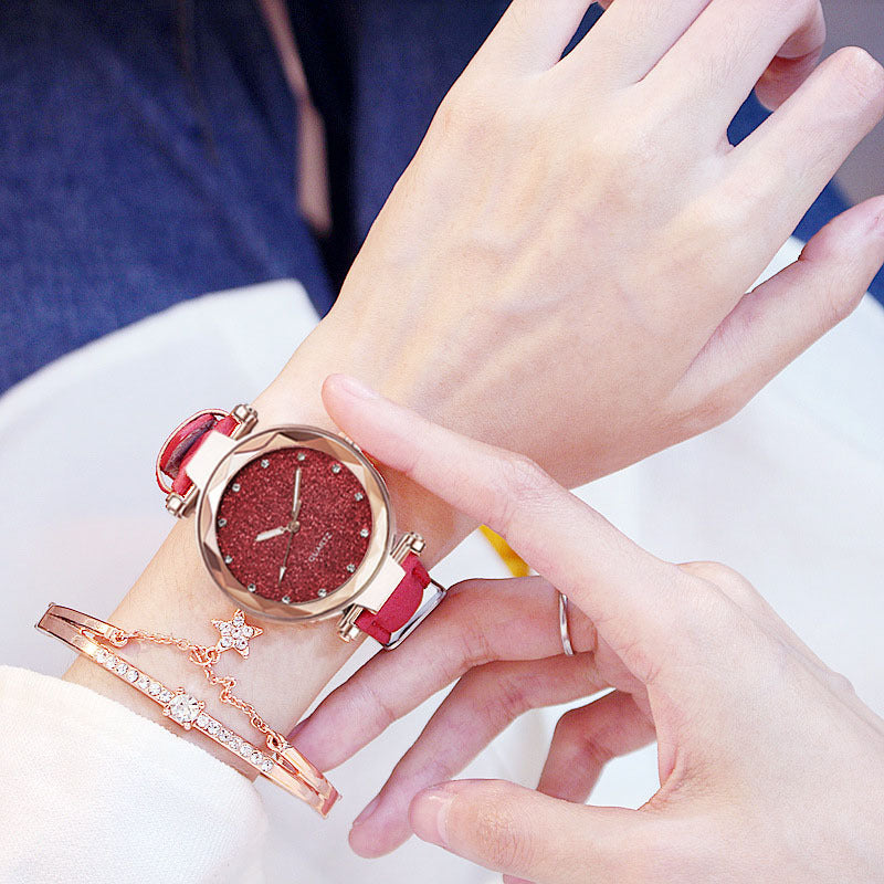 Flag Village Ladies Bracelet Electronic Watch Gift Box Set