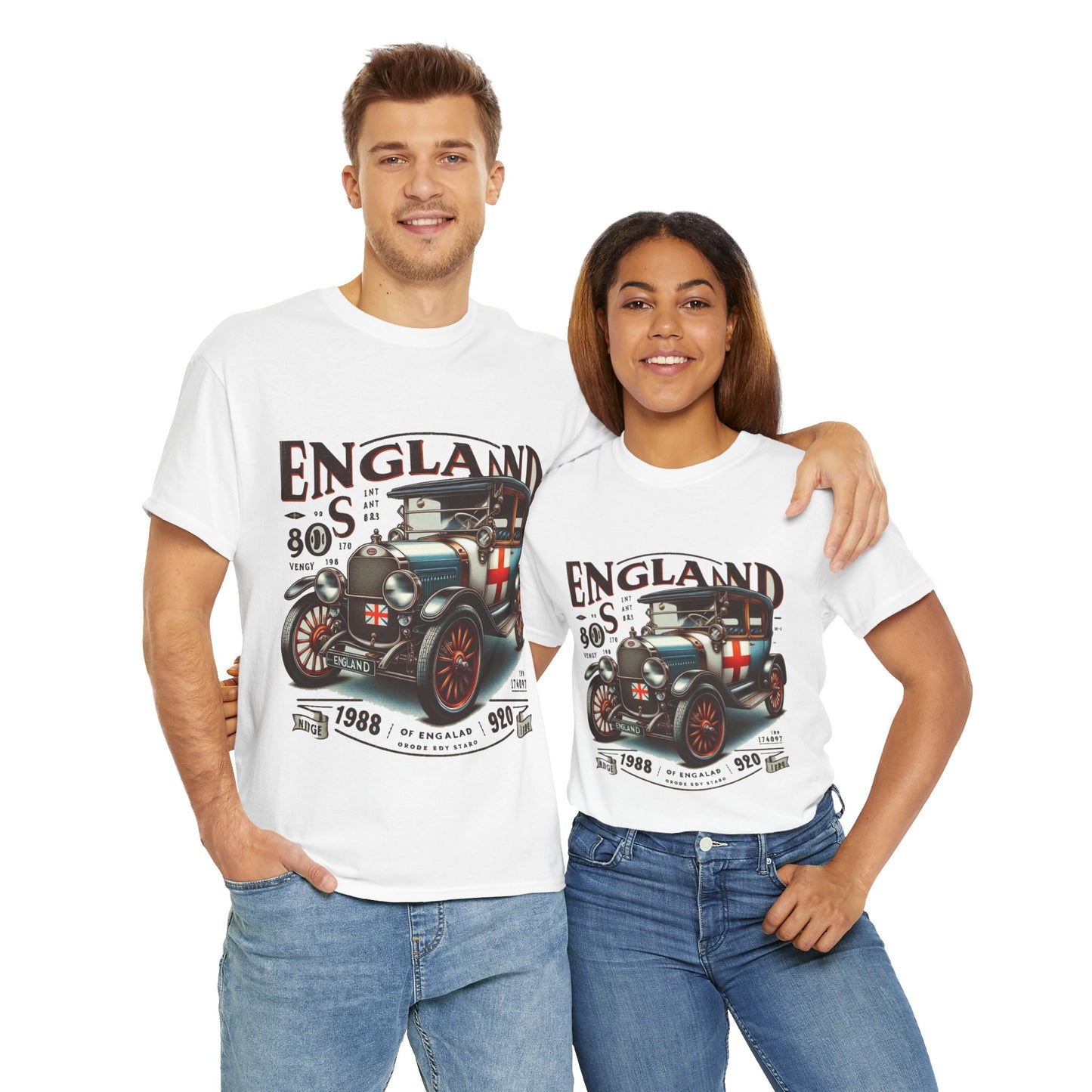 Flag Village UK Vintage Car Flag T-SHIRT Heavy Cotton Tee UK0022