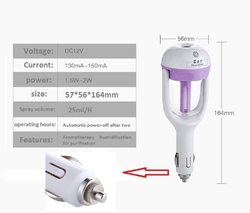 Flag Village Auto Tools Mini 12V Car Steam Humidifier Air Purifier Aroma Diffuser Essential Oil Diffuser Car Humidifier