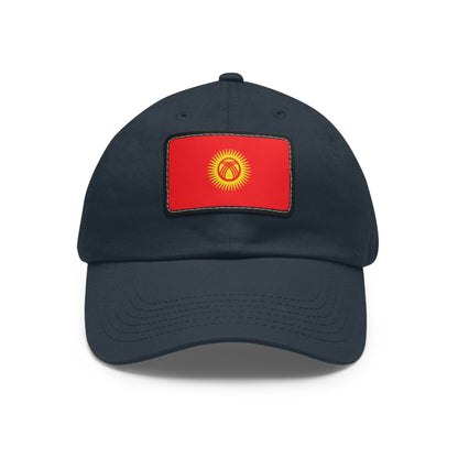Flag Village Kyrgyzstan Flag Hat Cap with Leather Patch