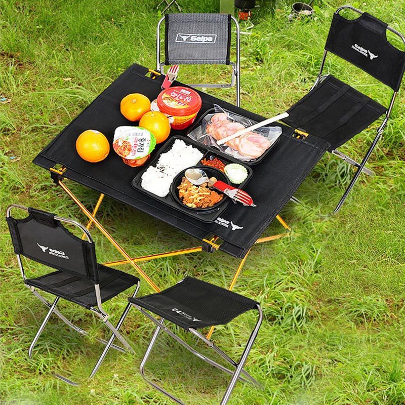 Flag Village Outdoor camping small folding table aviation light aluminum alloy portable picnic table